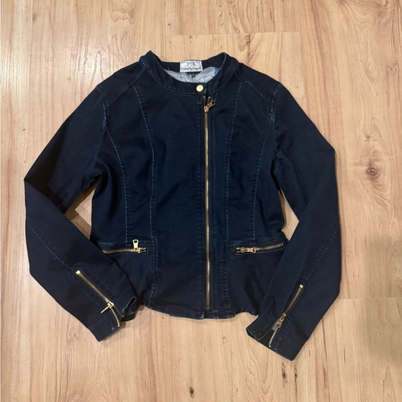 Floral Mesh Back Denim Jacket and vest Upcycled size s - Picture 5 of 5